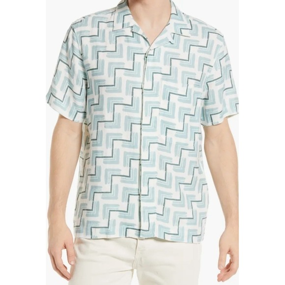 Ted Baker Other - Ted Baker London Brecon Print Short Sleeve Linen Button-Up Shirt Mens 3 Medium